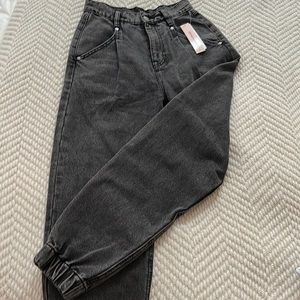 Aqua denim joggers, new with tag